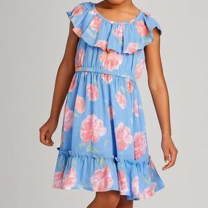 OshKosh B'gosh Toddler Girls' Short Sleeve Chiffon Floral Dress – Light Floral